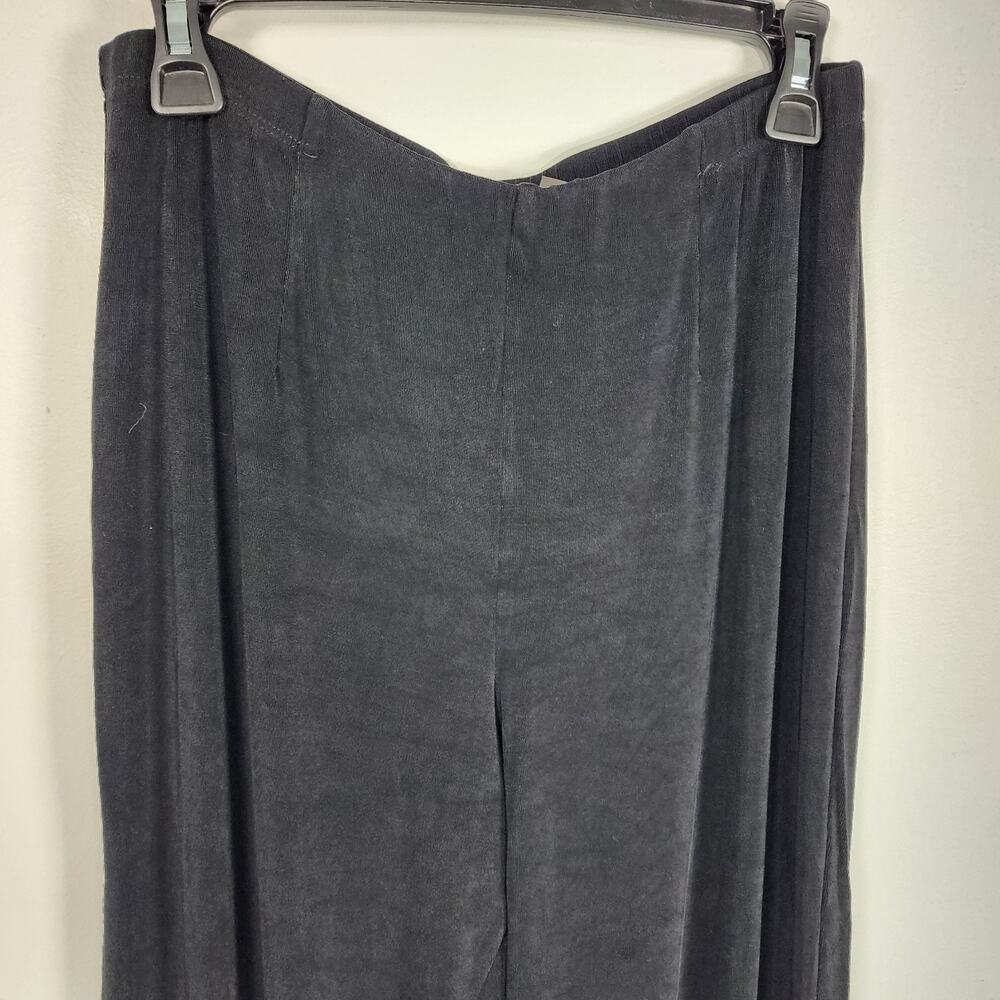 Chicos Travelers Womens Pants Straight L Short Black Slinky Knit Pull On Stretch - Picture 4 of 8